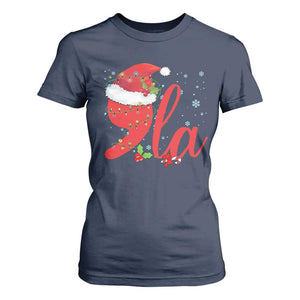 Funny Christmas Kamala T Shirt For Women Comma La Harris Santa Hat TS09 Navy Print Your Wear