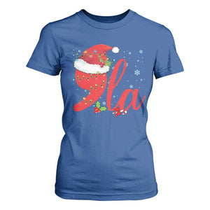 Funny Christmas Kamala T Shirt For Women Comma La Harris Santa Hat TS09 Royal Blue Print Your Wear