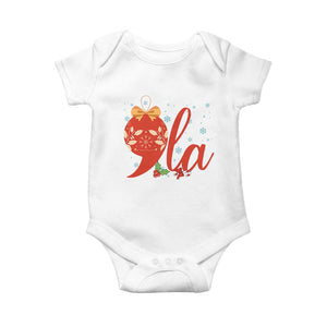 Funny Christmas Kamala Baby Onesie Comma La Harris Bauble TS09 White Print Your Wear