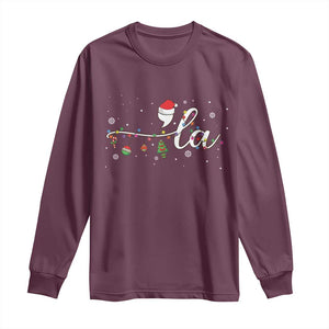 Funny Christmas Kamala Long Sleeve Shirt Comma La Harris Christmas Tree TS09 Maroon Print Your Wear