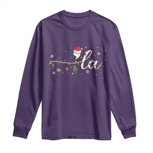 Funny Christmas Kamala Long Sleeve Shirt Comma La Harris Christmas Tree TS09 Purple Print Your Wear