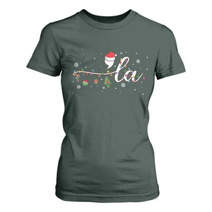 Funny Christmas Kamala T Shirt For Women Comma La Harris Christmas Tree TS09 Dark Forest Green Print Your Wear