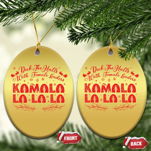 Funny Xmas Kamala Christmas Ornament Deck The Halls With Female Leaders Harris President TS09 Oval Gold Print Your Wear