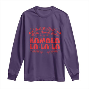 Funny Christmas Kamala Long Sleeve Shirt Deck The Halls With Female Leaders Harris President TS09 Purple Print Your Wear
