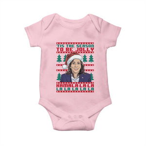 Funny Christmas Kamala Baby Onesie Tis The Season To Be Jolly Kamala La La TS09 Light Pink Print Your Wear