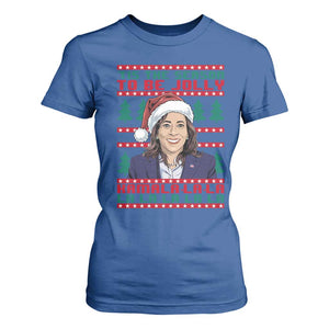 Funny Christmas Kamala T Shirt For Women Tis The Season To Be Jolly Kamala La La TS09 Royal Blue Print Your Wear