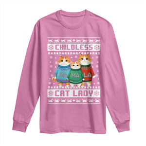 Christmas Childless Cat Lady Long Sleeve Shirt Cute Cats Cat Mom Meowy Xmas Kamala 2024 TS09 Azalea Print Your Wear