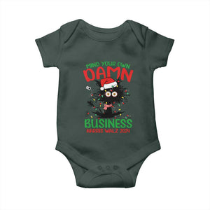 Christmas Harris Walz Baby Onesie Funny Santa Cat Mind Your Own Damn Business TS09 Print Your Wear