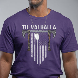 Viking T Shirt Til Valhalla American Axe Flag Norse Mythology TS09 Purple Printyourwear