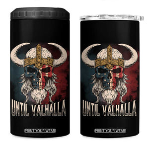 Viking 4 in 1 Can Cooler Tumbler Until Valhalla US Flag Vintage Mythology TS09 One Size: 16 oz Black Print Your Wear