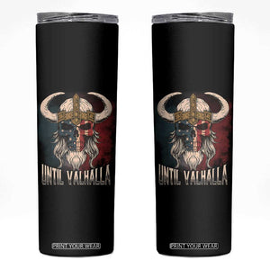 Viking Skinny Tumbler Until Valhalla US Flag Vintage Mythology TS09 Black Print Your Wear