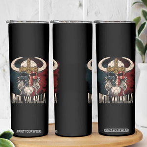 Viking Skinny Tumbler Until Valhalla US Flag Vintage Mythology TS09 Print Your Wear