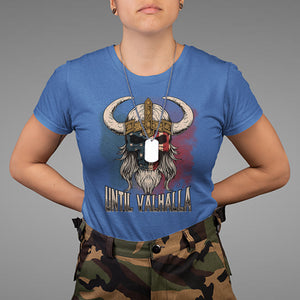 Viking T Shirt Until Valhalla US Flag Vintage Mythology TS09 Royal Blue Printyourwear