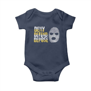 Deny Defend Depose Baby Onesie TS09 Navy Print Your Wear