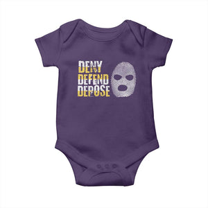 Deny Defend Depose Baby Onesie TS09 Purple Print Your Wear