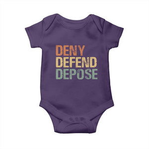 Retro Deny Defend Depose Baby Onesie TS09 Purple Print Your Wear