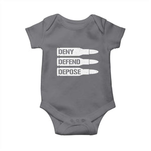 Deny Defend Depose Bullet Baby Onesie TS09 Charcoal Print Your Wear