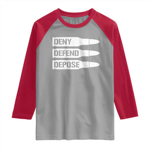 Deny Defend Depose Bullet Raglan Shirt TS09 Sport Gray Red Print Your Wear