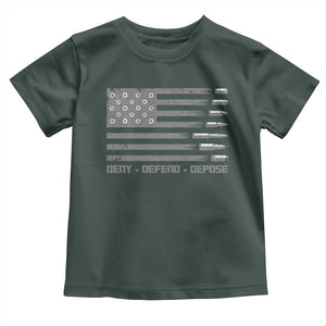 Deny Defend Depose Toddler T Shirt Bullet America Flag TS09 Dark Forest Green Print Your Wear