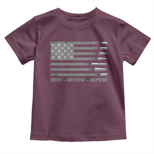 Deny Defend Depose Toddler T Shirt Bullet America Flag TS09 Maroon Print Your Wear