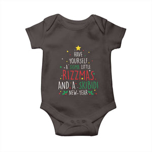 Funny Xmas Baby Onesie Have Yourself A Sigma Little Rizzmas And A Skibidi New Year TS09 Dark Chocolate Print Your Wear