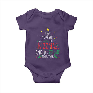 Funny Xmas Baby Onesie Have Yourself A Sigma Little Rizzmas And A Skibidi New Year TS09 Purple Print Your Wear