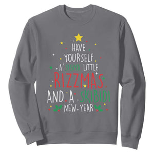 Funny Xmas Sweatshirt Have Yourself A Sigma Little Rizzmas And A Skibidi New Year TS09 Charcoal Print Your Wear