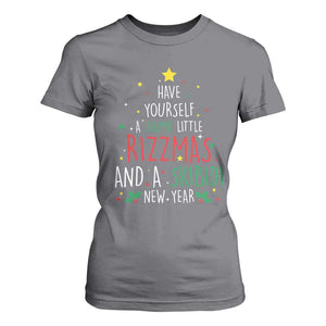 Funny Xmas T Shirt For Women Have Yourself A Sigma Little Rizzmas And A Skibidi New Year TS09 Charcoal Print Your Wear