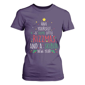 Funny Xmas T Shirt For Women Have Yourself A Sigma Little Rizzmas And A Skibidi New Year TS09 Purple Print Your Wear