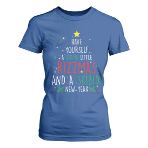 Funny Xmas T Shirt For Women Have Yourself A Sigma Little Rizzmas And A Skibidi New Year TS09 Royal Blue Print Your Wear