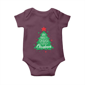Funny Xmas Baby Onesie Have Yourself A Skibidi Little Rizzmas TS09 Maroon Print Your Wear