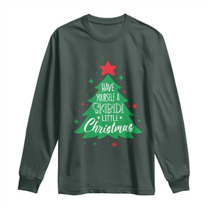 Funny Xmas Long Sleeve Shirt Have Yourself A Skibidi Little Rizzmas TS09 Dark Forest Green Print Your Wear