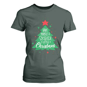 Funny Xmas T Shirt For Women Have Yourself A Skibidi Little Rizzmas TS09 Dark Forest Green Print Your Wear