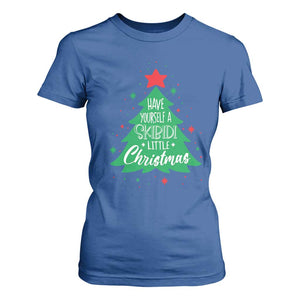 Funny Xmas T Shirt For Women Have Yourself A Skibidi Little Rizzmas TS09 Royal Blue Print Your Wear