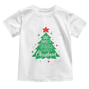 Funny Xmas Toddler T Shirt Have Yourself A Skibidi Little Rizzmas TS09 White Print Your Wear