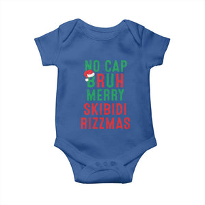 Funny Xmas Baby Onesie No Cap BRUH Merry Skibidi Rizzmas TS09 Royal Blue Print Your Wear