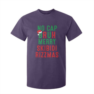 Funny Xmas T Shirt For Kid No Cap BRUH Merry Skibidi Rizzmas TS09 Purple Print Your Wear
