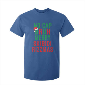 Funny Xmas T Shirt For Kid No Cap BRUH Merry Skibidi Rizzmas TS09 Royal Blue Print Your Wear