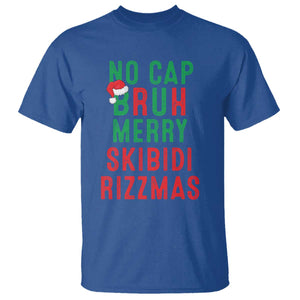Funny Xmas T Shirt No Cap BRUH Merry Skibidi Rizzmas TS09 Royal Blue Print Your Wear