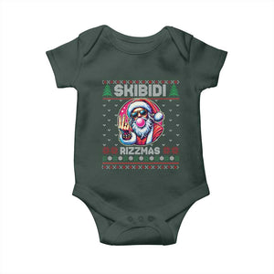 Funny Xmas Baby Onesie Skibidi Rizzmas Santa Bubble Gum TS09 Print Your Wear