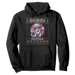 Funny Xmas Hoodie Skibidi Rizzmas Santa Bubble Gum TS09 Black Print Your Wear