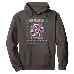 Funny Xmas Hoodie Skibidi Rizzmas Santa Bubble Gum TS09 Dark Chocolate Print Your Wear