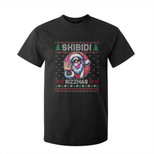 Funny Xmas T Shirt For Kid Skibidi Rizzmas Santa Bubble Gum TS09 Black Print Your Wear