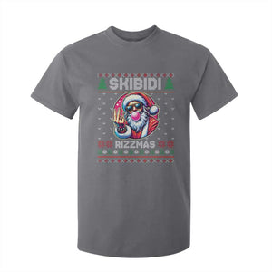 Funny Xmas T Shirt For Kid Skibidi Rizzmas Santa Bubble Gum TS09 Charcoal Print Your Wear