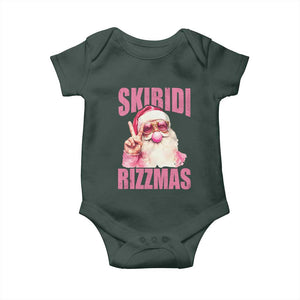 Funny Xmas Baby Onesie Skibidi Rizzmas Pink Santa Bubble Gum TS09 Print Your Wear