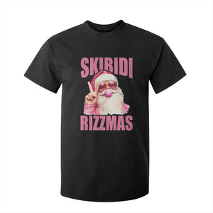 Funny Xmas T Shirt For Kid Skibidi Rizzmas Pink Santa Bubble Gum TS09 Black Print Your Wear