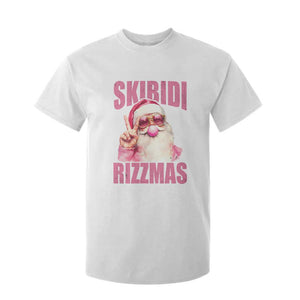 Funny Xmas T Shirt For Kid Skibidi Rizzmas Pink Santa Bubble Gum TS09 White Print Your Wear