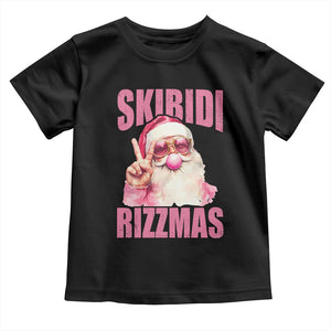 Funny Xmas Toddler T Shirt Skibidi Rizzmas Pink Santa Bubble Gum TS09 Black Print Your Wear