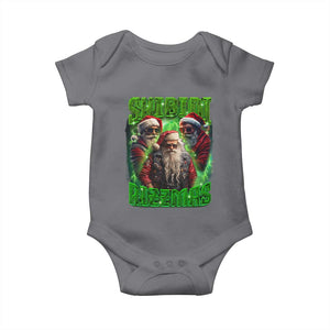 Funny Xmas Baby Onesie Skibidi Rizzmas Cool Santa Rizz TS09 Charcoal Print Your Wear