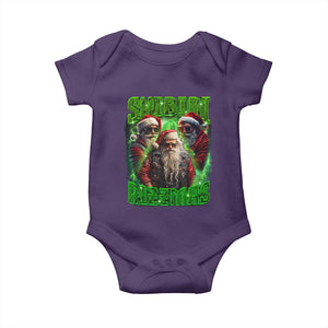 Funny Xmas Baby Onesie Skibidi Rizzmas Cool Santa Rizz TS09 Purple Print Your Wear